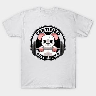 Certified Gym Rat Gym Workout Gym Humor WeightLifting Gym T-Shirt